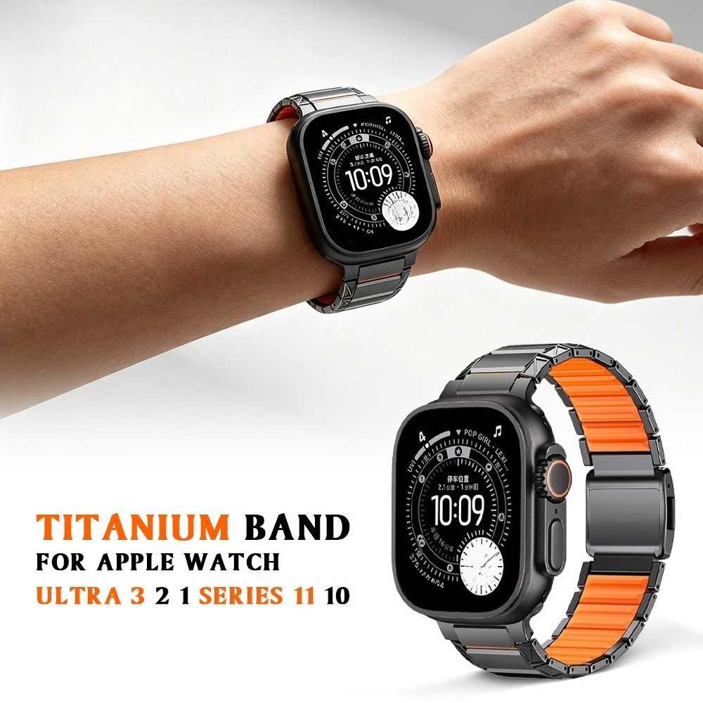 Pulseira Magnética De Metal De Titânio Para Apple Watch Ultra 3 49mm Série 11 10