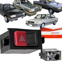 Interruptor Pisca Alerta para VW Volkswagen Gol 88 a 94 / Gol 1000 92 a 96 / Parati 88 a 95 / Saveiro 88 a 97 / Santana