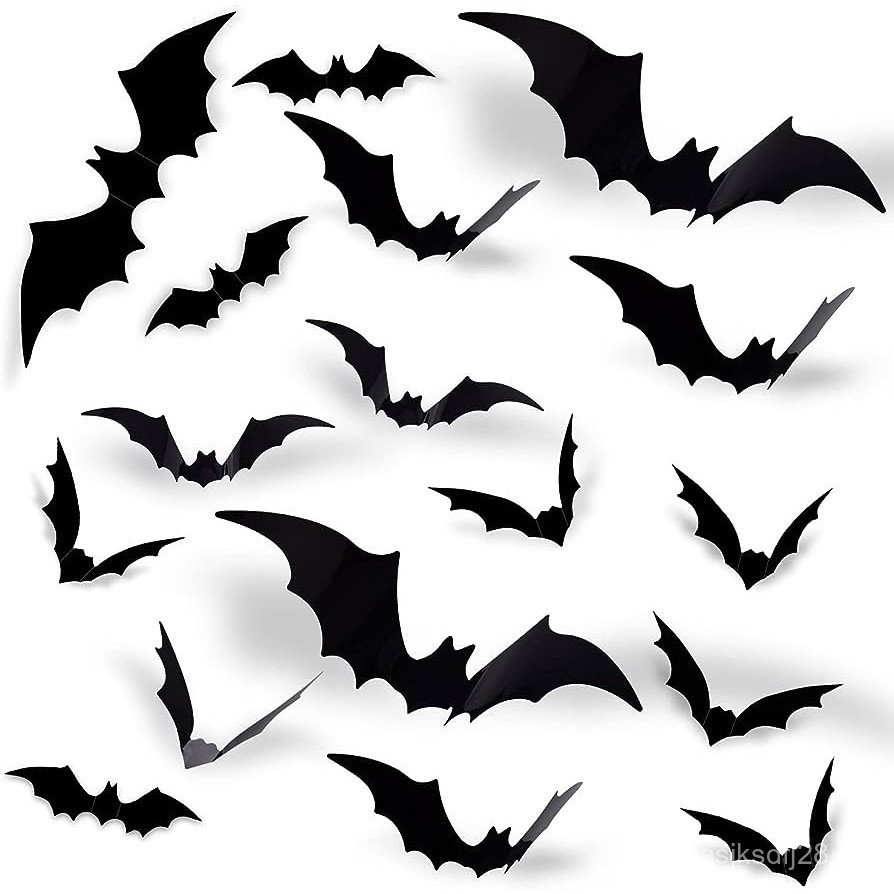 12 Morcego Aranha Halloween Adesivo Decoração  Terror Harry Potter Bruxa.