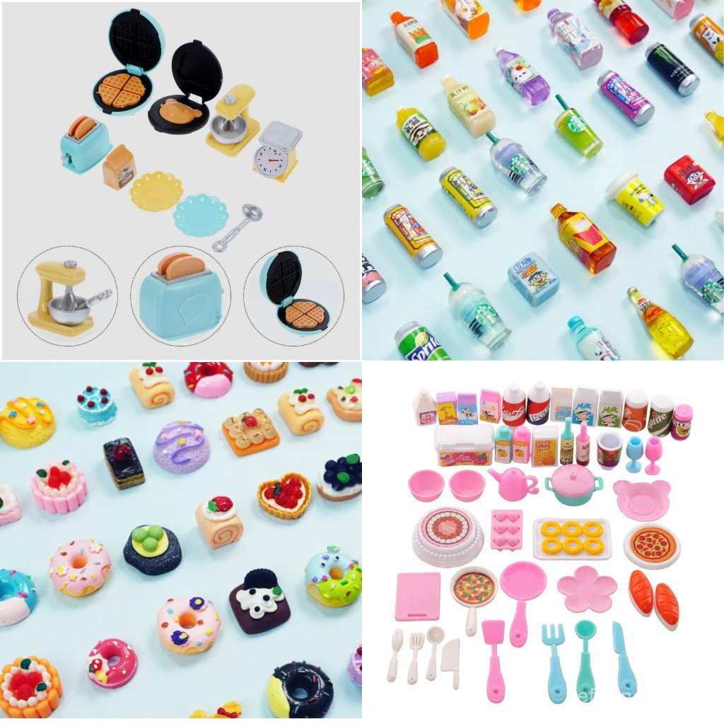 Comida Bebida Miniatura Cozinha Supermercado para Casa De Boneca Modelos mini