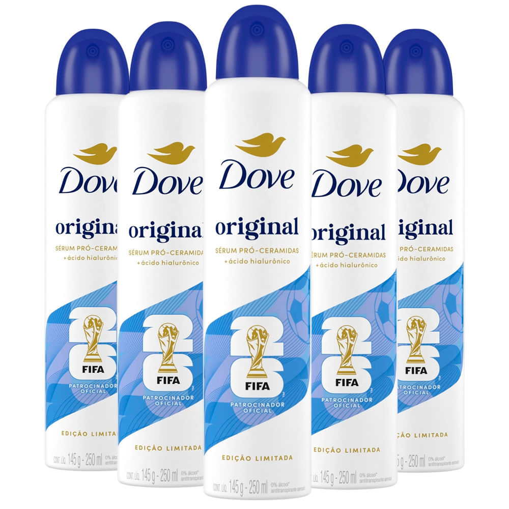 Kit Desodorante Aerosol Dove Original 250ml - 5 unidades