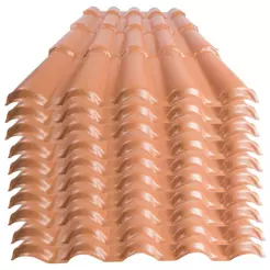 Kit 10 Telhas PVC Afort Colonial 5 Ond Terracota 2,3x0,86m