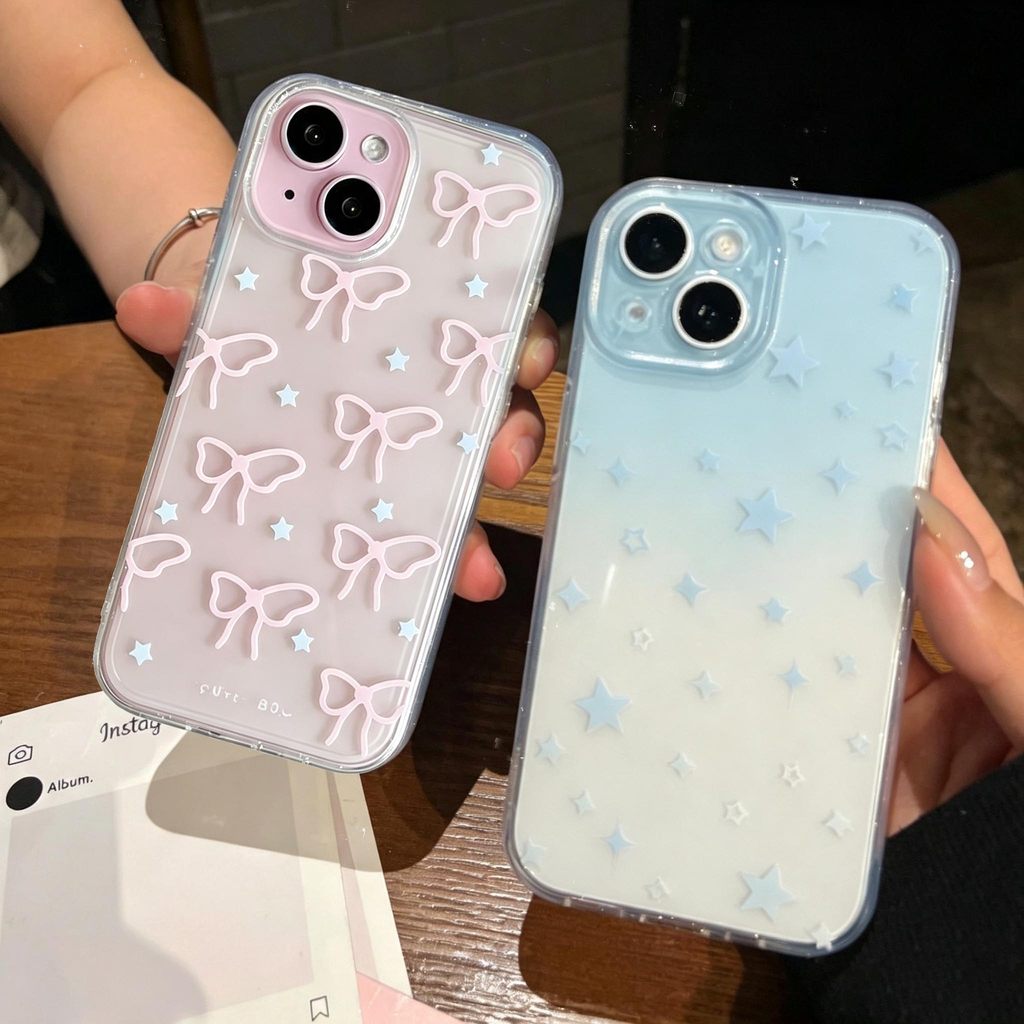 Gradiente Azul Estrelas Rosa Lírio Flor Capa Para Samsung Galaxy A57 A56 A26 A36 A07 A55 A35 A16 A15 5G A57 Embalagem Ma