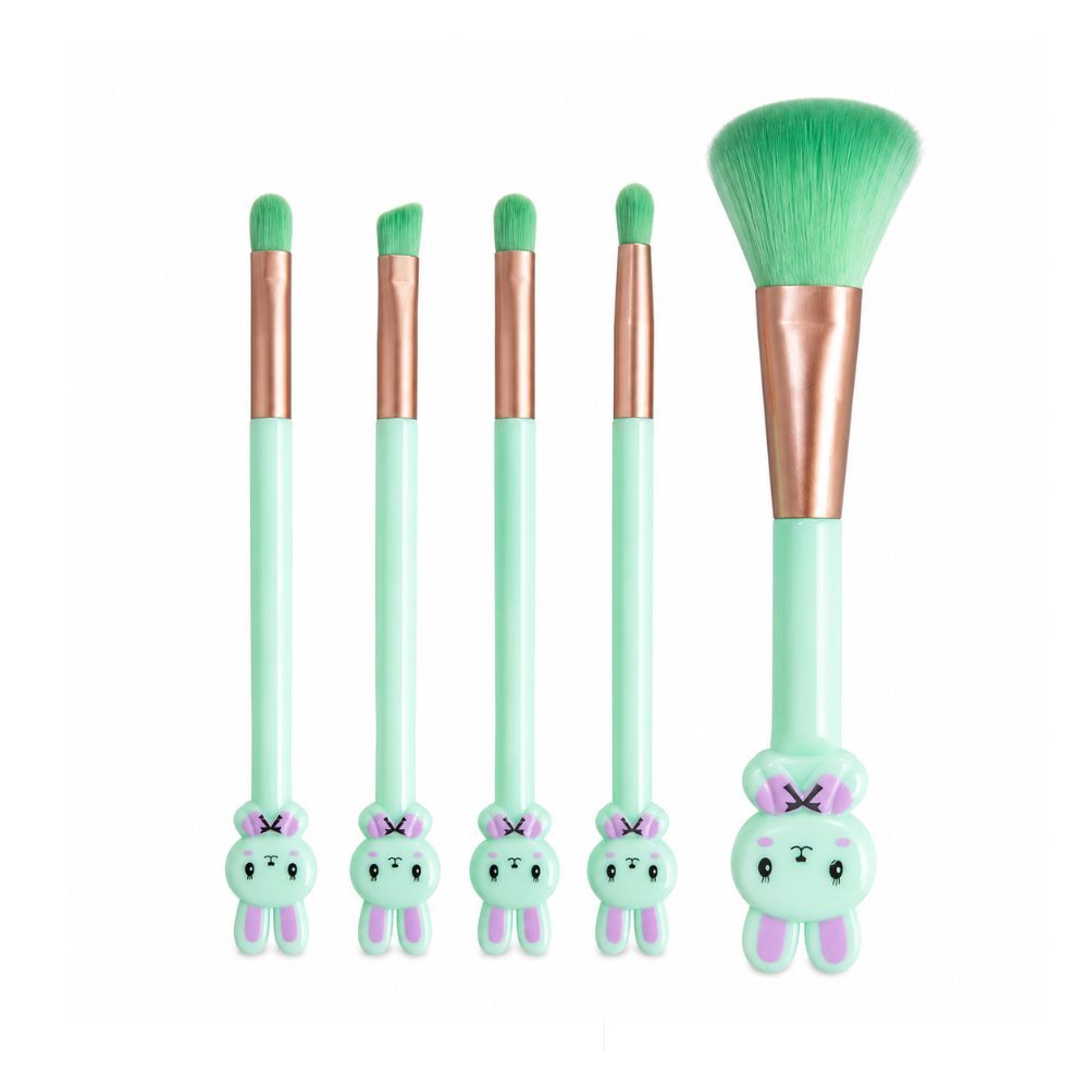 Pacote c/12 Kit 5 Pincéis para Maquiagem Coelho BL032 Atacado — imagem 2 de 2