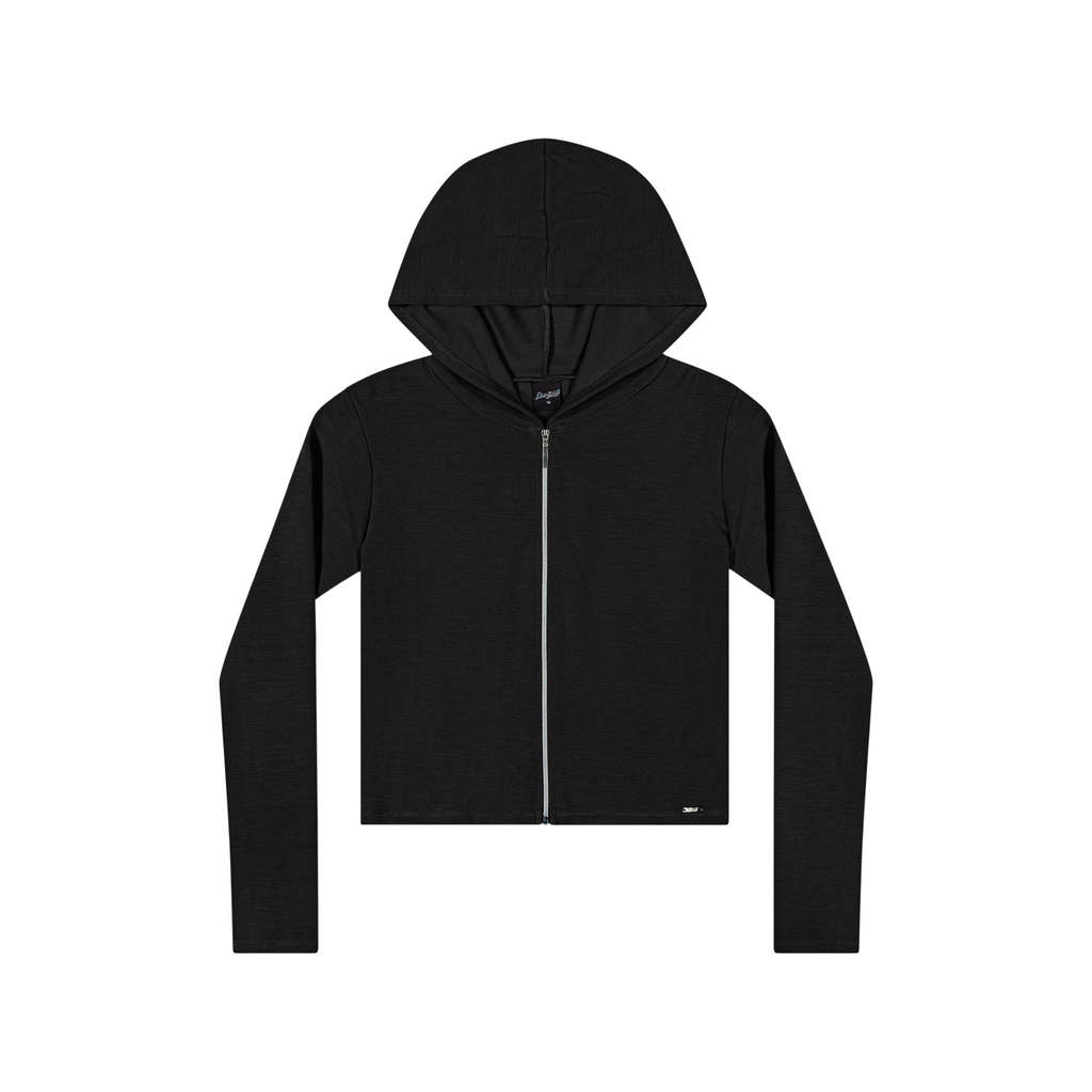 Jaqueta Cropped Juvenil Menina Canelada Beats Preto