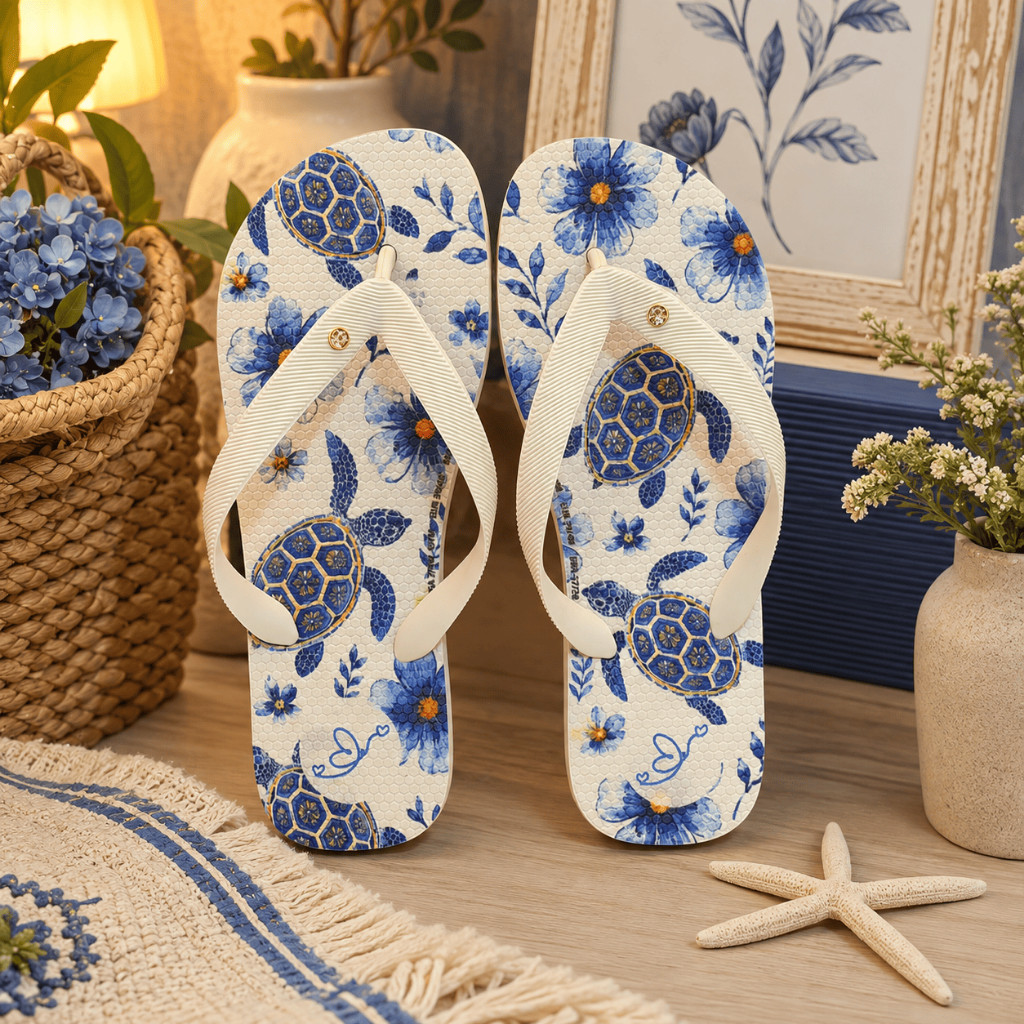 Chinelo Feminino Florêcy Estampado Moderno Confortável Antiderrapante Para Praia Piscina e Lazer