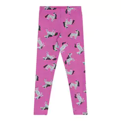 Calça Legging Infantil Menina Cotton Estampa Elian Rosa