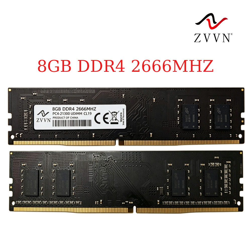 Para ZVVN 8GB DDR4 2133MHz 2400MHZ 2600MHZ CL19 288Pin Memória Desktop RAM