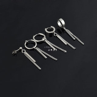 Sem piercing clipes de orelha masculino Hip-Hop Punk estilo escuro brincos feminino na moda casal não-desbotamento japon