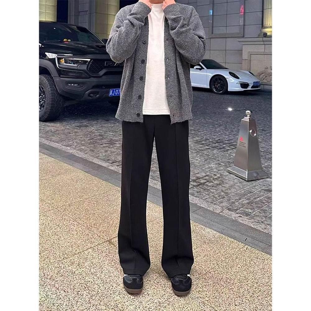 Pode usar dentro de 150kg tamanho grande drapeado Casual moletom mais fino olhar alto solto ligeiramente calças