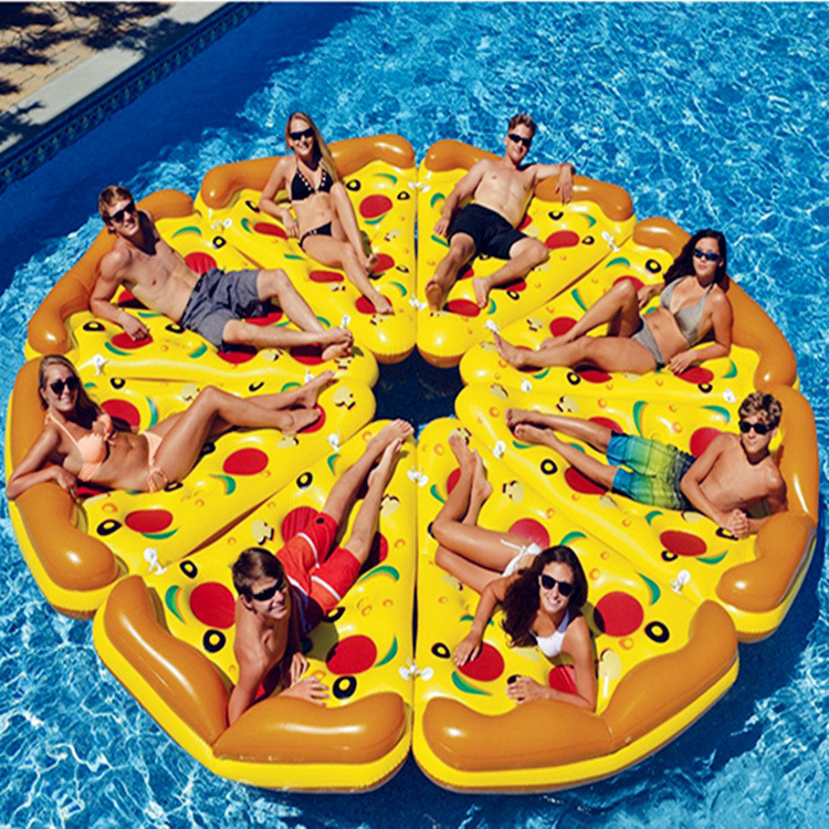 Água adulto inflável Pizza flutuante linha melancia abacaxi limão cama flutuante almofada placa flutuante deriva natação