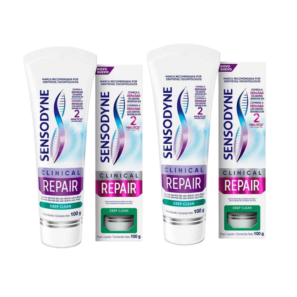Kit 2 Creme Dental Sensodyne Clinical Repair Deep Clean 100g