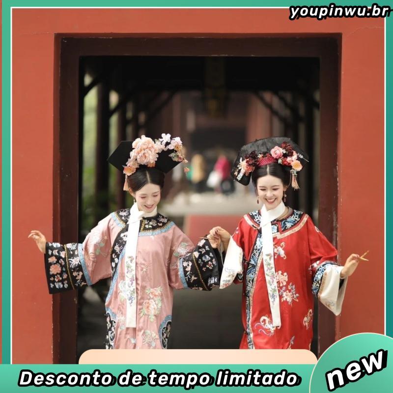 Concubina Dinastia Qing Roupas Femininas Dinastia Qing Roupas Bandeira Original Roupas Bandeira Indústria Pesada Impress