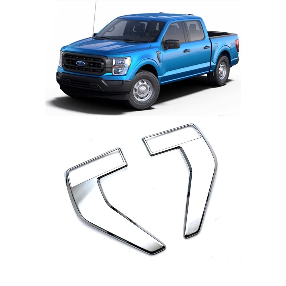 Para 21 22 23 Ford F150 F-150 Chrome Frente Fender Ventilação Lateral Cobre Guarnições Sobreposição