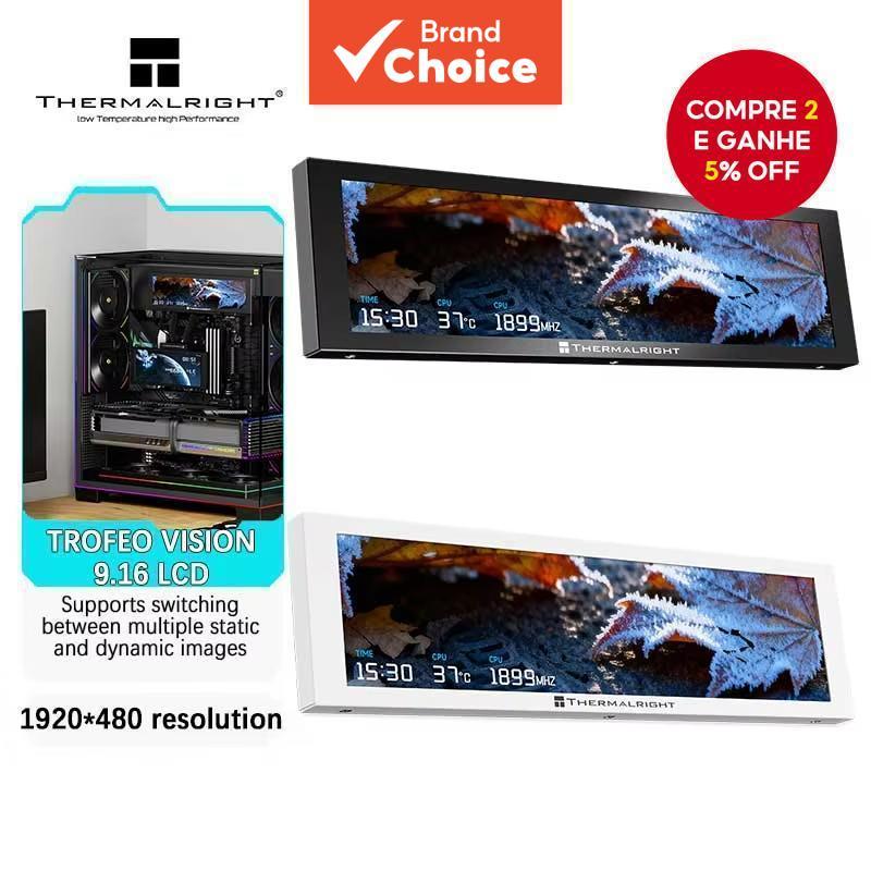 Thermalright TROFEO VISION Monitor LCD HD Magnético de 9,16 polegadas com Tela Secundária USB-C