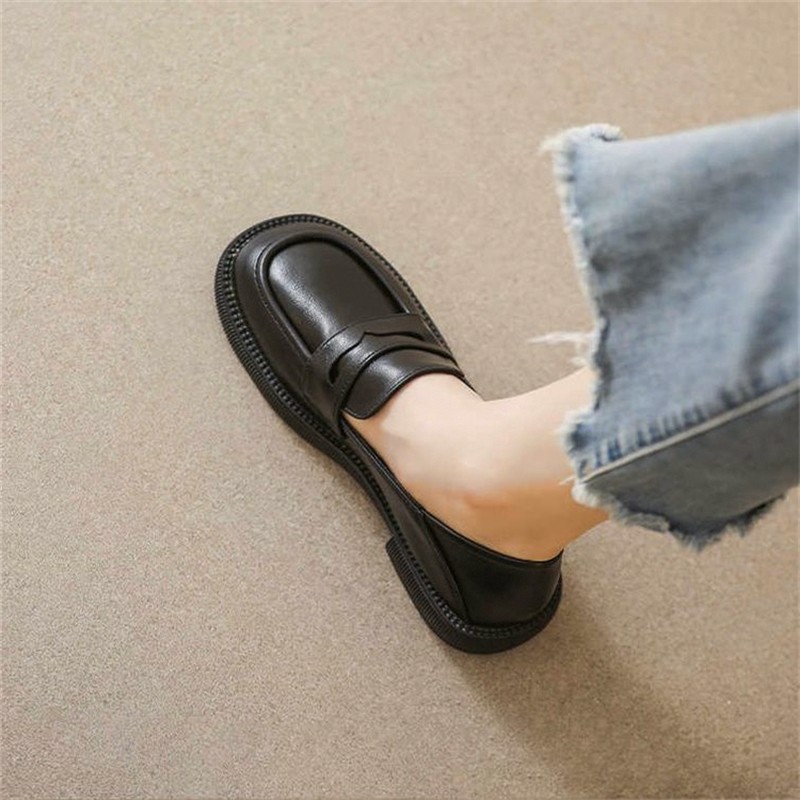 35-43 sapatos femininos de tamanho grande pequenos sapatos de couro novo estilo britânico verão outono JK mocassins preg