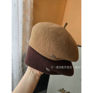 Clássico japonês outono inverno lã enrugada boina moda feminina All-Match temperamento boina Retro pintor chapéu
