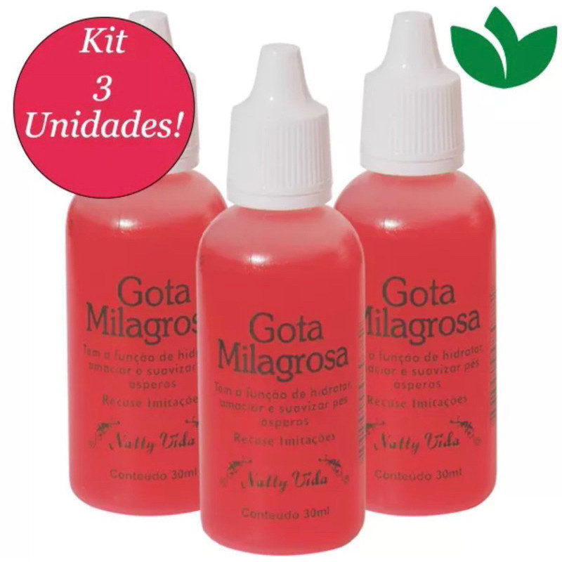 Kit Com 3 Gota Milagrosa Natty Vida Original