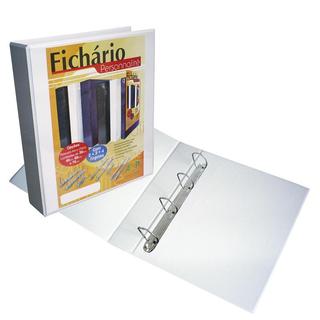 Fichário revestido com cristal oficio branco 75mm 4750BR com 4 argolas ACP
