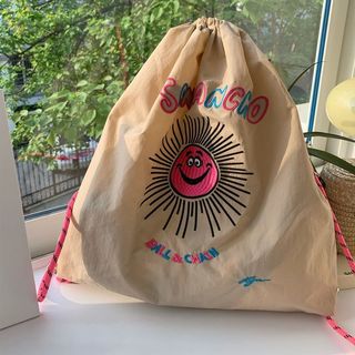 Japonês MZTKIN novo estilo cordão mochila de compras bola & corrente bordado ambientalmente amigável mochila de grande c