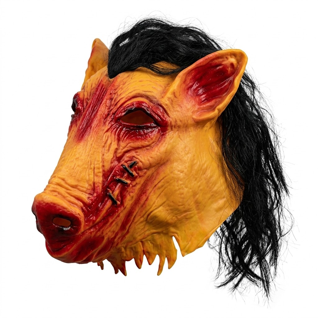 Mascara Látex Porco JigSaw Jogos Mortais Halloween Festa