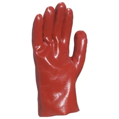 Luva de pvc lisa com forro de algodão 27 cm verm. GG D. Plus