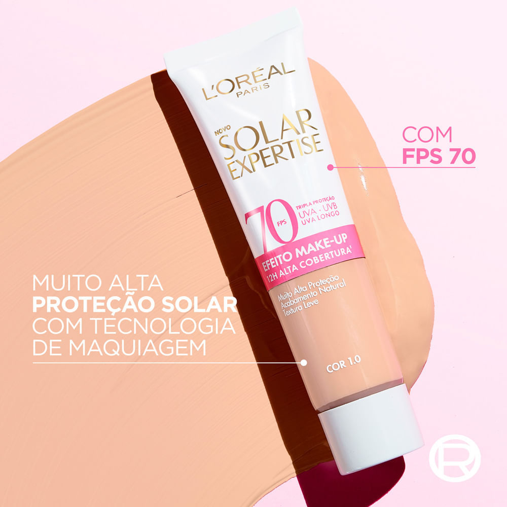 Protetor Solar L'Oréal Paris Solar Expertise Efeito Make Up FPS70 Cor 1.0 30g — imagem 2 de 2