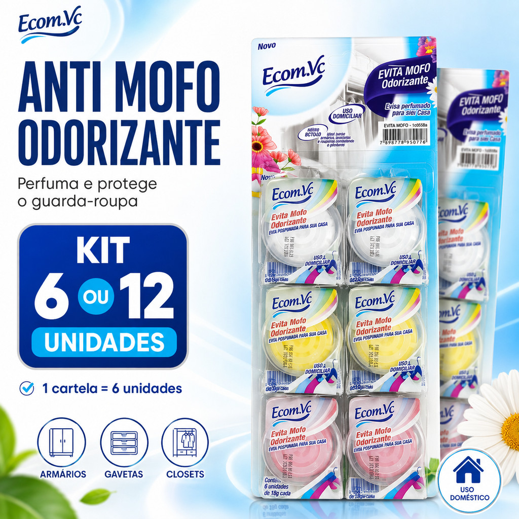 Anti Mofo Fungos Umidade Cheiro Guarda Roupa Gavetas Armários Cômodas