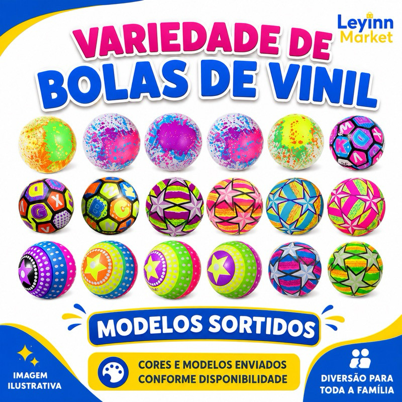 🔥 🔥🔥 Kit 25/20/15/10/5 Bola de Vinil Infantil Dente de Leite Para Festa Lembrancinha