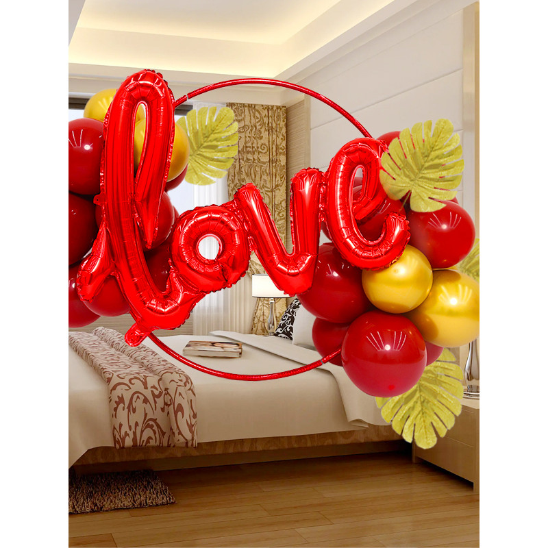 Anel de bola estilo costura balão forma anel de alumínio redondo sala de casamento decoração criativa balão anel decoraç