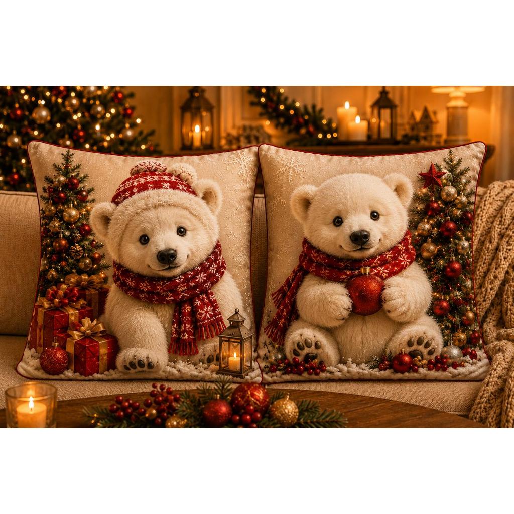 KIT 2 CAPAS DE ALMOFADAS DECORATIVAS NATAL PET BICHOS FELIZ NATAL LANÇAMENTO 2026