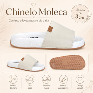 Chinelo Feminino Moleca 5538.101 Slide Confortável Casual