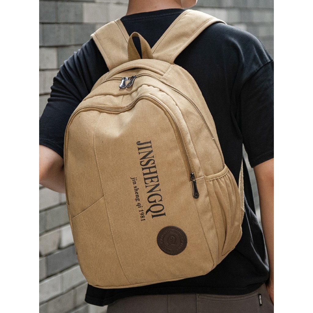 Nova mochila masculina de lona mochila de grande capacidade adolescente júnior escola primária estudantes escola