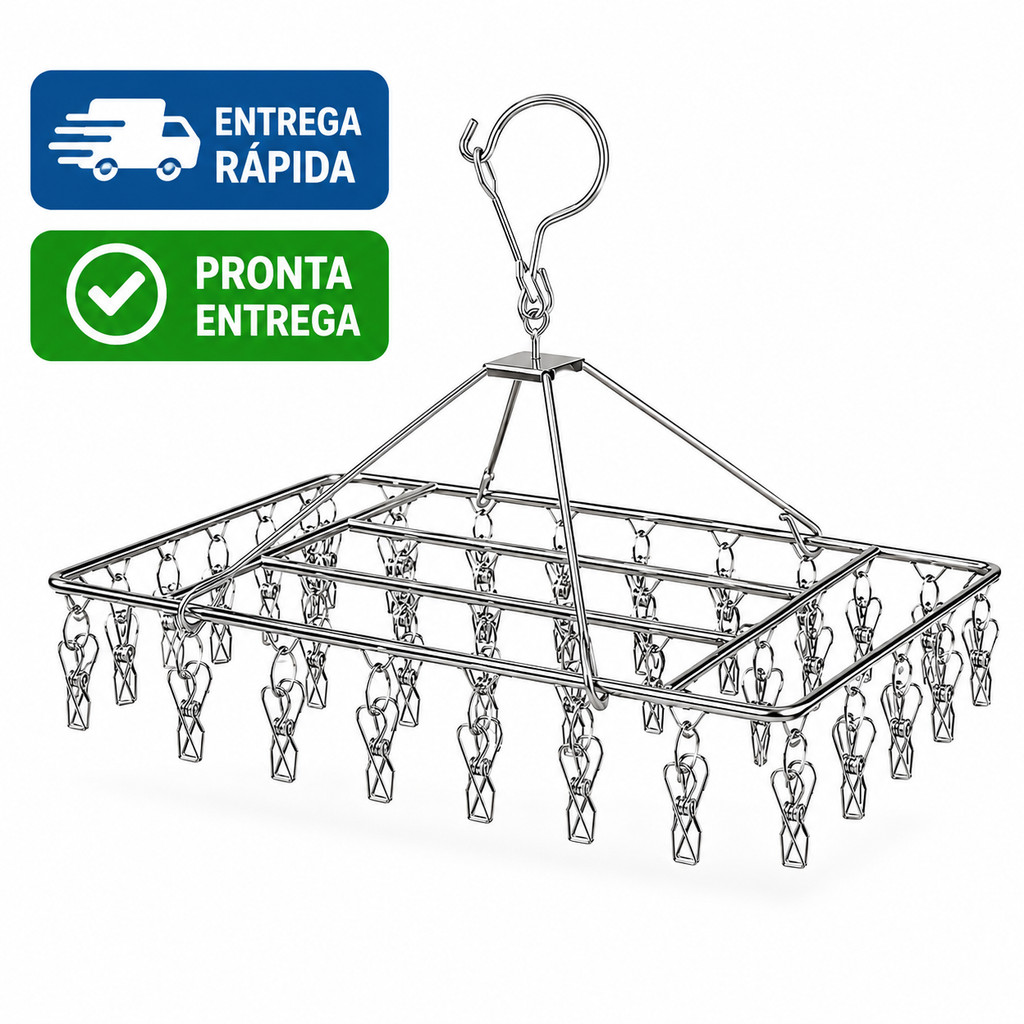 Varal Suspenso Inox 20 40 60 Prendedores