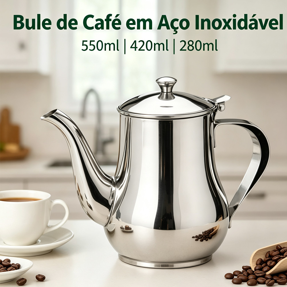 Bule De Inox Para Café Cha 280/420/550ml Cafeteira Portátil