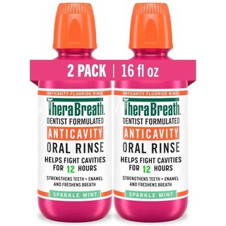 TheraBreath Enxaguante Bucal com Fluoreto Anti-Cáries, Contra Cáries Dentárias, Fortalece o Esmalte dos Dentes, Hálito F