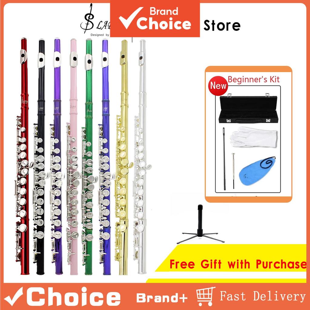 SLADE 16 Furos Abertos Fechados Flauta C Transversal Com Chave E Instrumento De Sopro Para Iniciantes Inclui Conjunto De