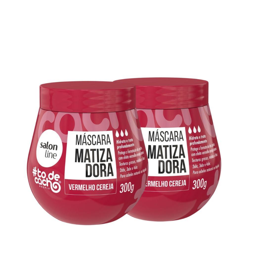 Kit salon line 2 máscaras matizadora condicionante vermelho cereja salon line 300g