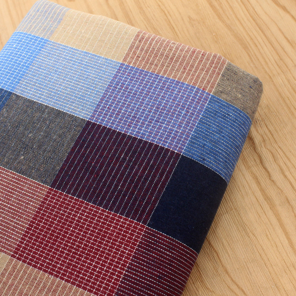 Retro Jacquard em relevo linho retalhos colorido xadrez roupas saia toalha de mesa cortina saco artesanal tecido diy