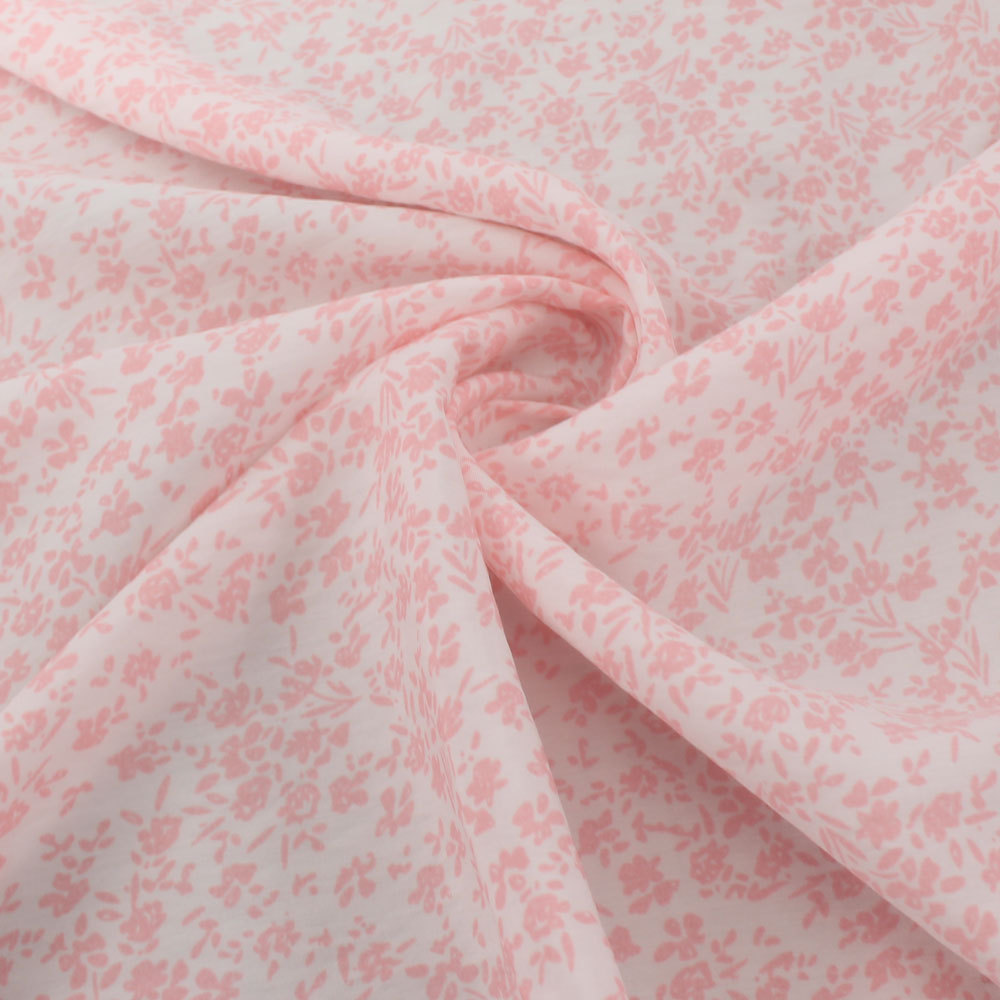 Estilo Pastoral rosa macio ceroso pele-amigável Drape Floral fibra de seda algodão verão roupas superiores vestido blusa