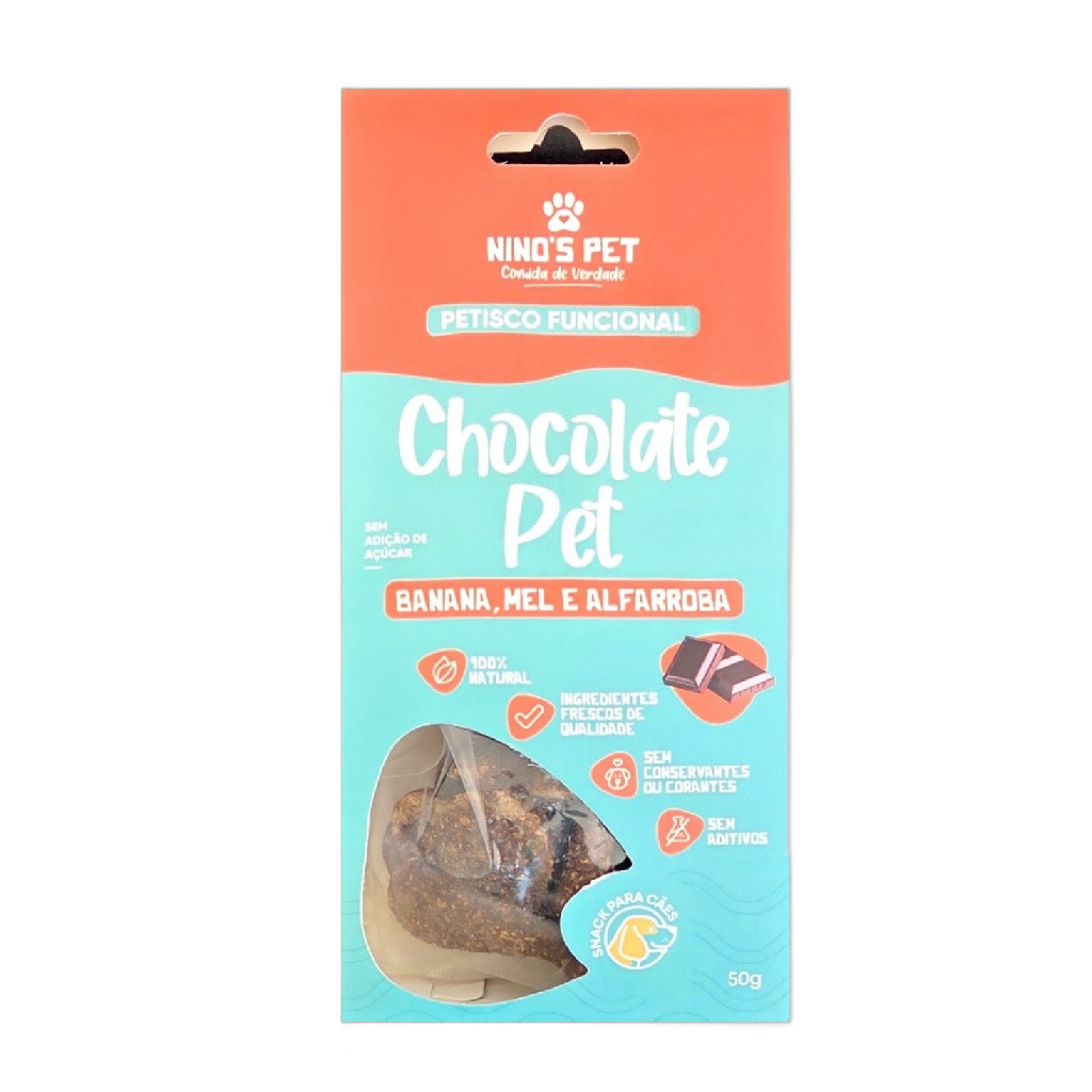 NINOS PET CHOCOLATE PET CAES BANANA MEL E ALFARROBA 50G