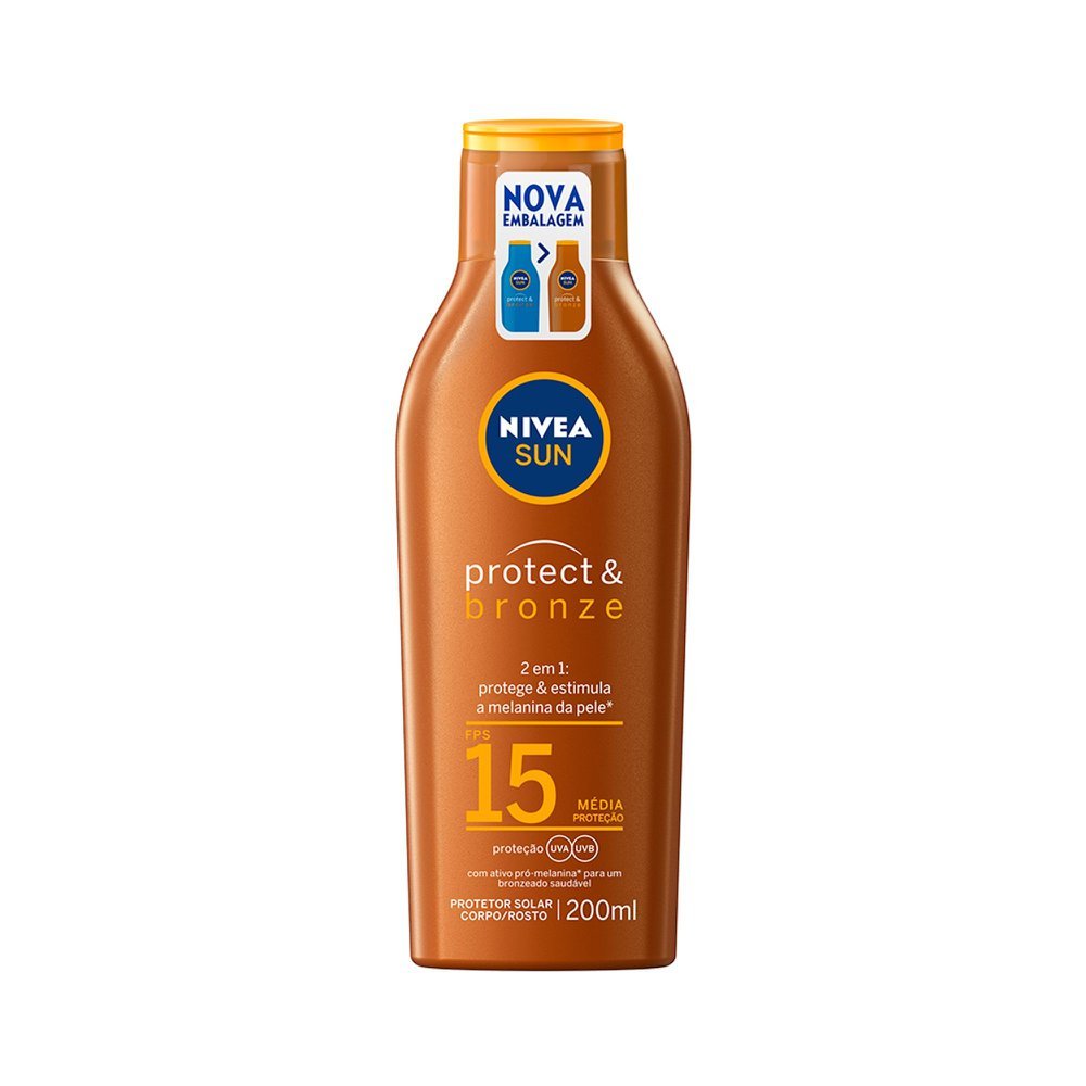 Protetor Solar Nivea Sun Protect & Bronze FPS 15 Loção 200ml