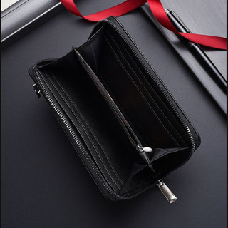 Carteira Masculina LOVUR , Longa De Couro PU Com Zíper , Porta-Cartões De Grande Capacidade , Bolsa Para Celular Slot Vá