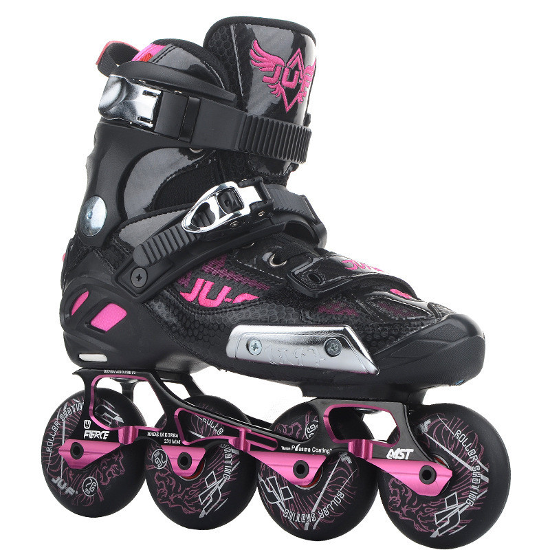 JUF furacão luta lobo adulto patins Inline rolo plana flor sapatos profissionais das mulheres dos homens patins sapatos 