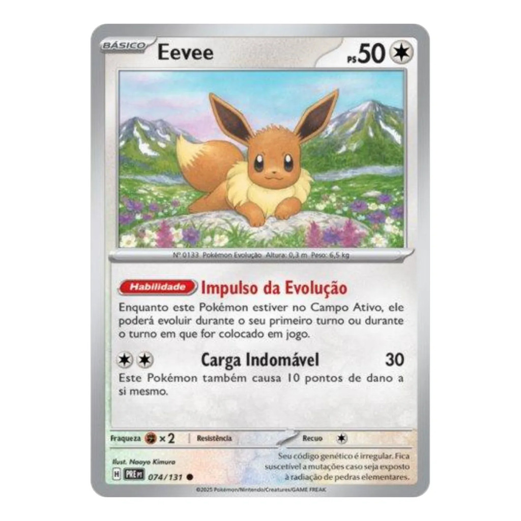 Carta Pokémon Eevee 074/131 Evoluções Prismáticas Comum