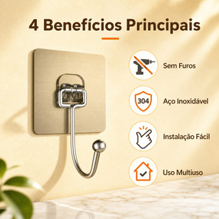15 Conjuntos Gancho   Ganchos Fortes Sem Perfuração Para Organização Moderna