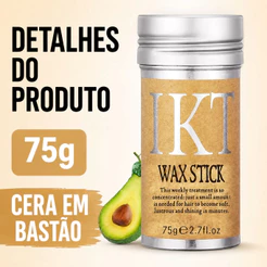 Cera em Bastão para Cabelo Wax Stick IKT 75g Anti Frizz Modelador Fixador para Fios Rebeldes