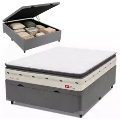 Cama Box Baú Casal Molas Ensacadas Orion 138x188x73cm Herval - Suporta até 150 kg por pessoa