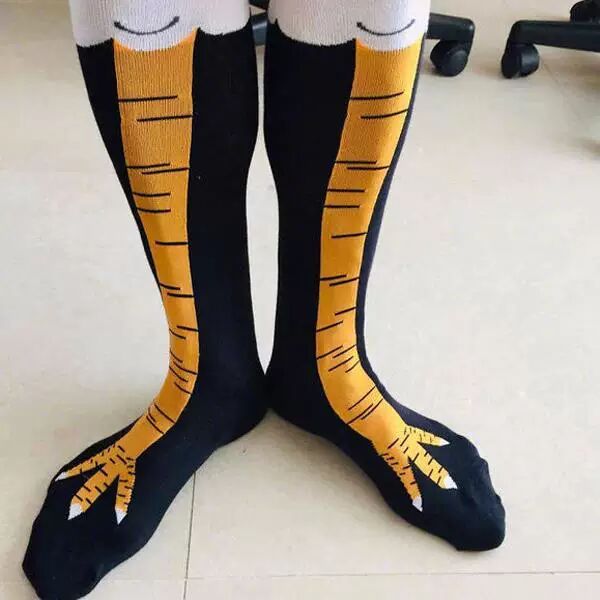 Influenciador engraçado meias de garra de frango feminino Halloween pernas finas engraçado meias de perna de frango mal 