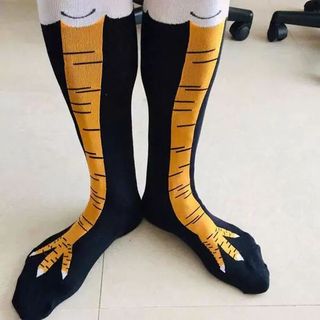 Influenciador engraçado meias de garra de frango feminino Halloween pernas finas engraçado meias de perna de frango mal 